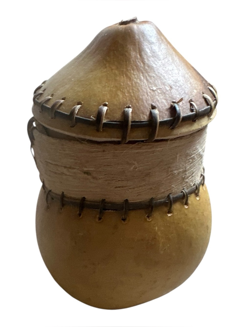 Handmade African Calabash Trinket Box with Lid – Ivory Coast Gourd Container
